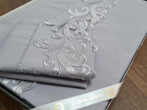 Dowry Land French Guipure Belinda Duvet Cover Set Gray