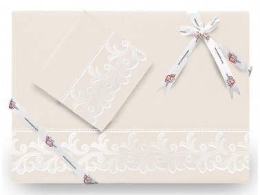 Dowry World - Dowry World French Guipure Belinda Plain Duvet Cover Set Cream Dowry World - Dowry World French Guipure Belinda Plain Duvet Cover Set Cream