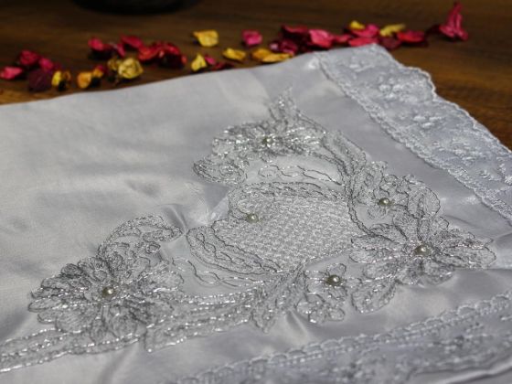 Land of Dowry French Guipure Buse Satin Bundle Silver