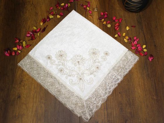 Land of Dowry French Guipure Velvet Kure Pack Cream Cappucino