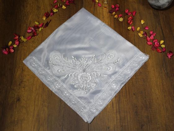 Land of Dowry French Guipure Carnation Satin Bundle Silver