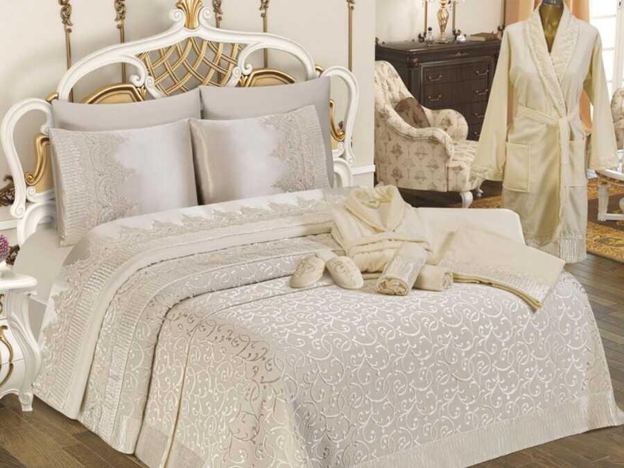 Dowry World French Laced Dowry Pack 15 Piece - Cream - Thumbnail