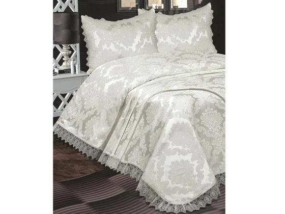 French Guipure Lunox Single Bedspread Cream