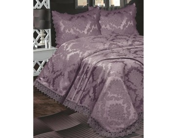 Çeyiz Diyarı - French Guipure Lunox Single Bedspread Plum Çeyiz Diyarı - French Guipure Lunox Single Bedspread Plum