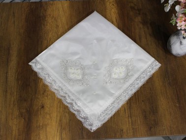 Dowry World French Guipure Satin Gülfem Single Bundle - Cream - Thumbnail