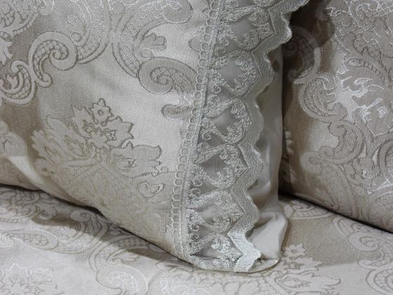 Land of Dowry French Laced Sevda Bedspread Cappucino