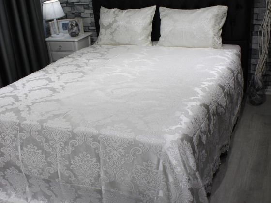 Dowry Land French Guipure Sevda Bedspread Cream