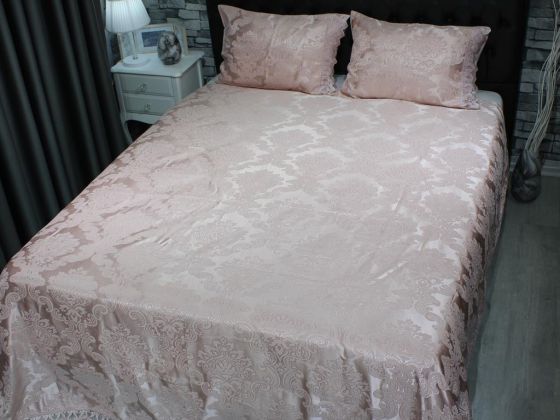 Dowry Land with French Guipure Sevda Bedspread Powder