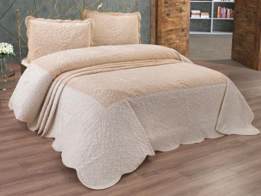 Dowry World Glory Double Bedspread Cream-Beige - Thumbnail