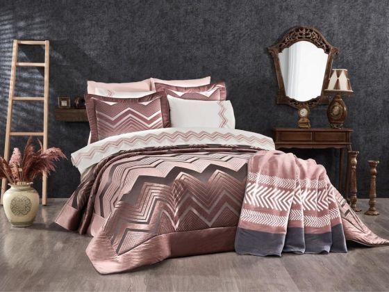 Dowry Land Granada 3-Piece Bedspread Set Dried Rose