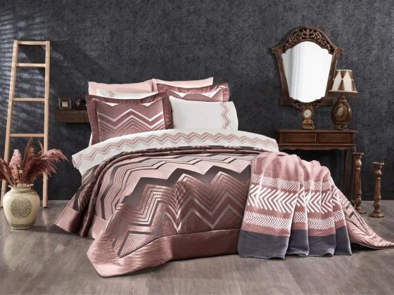 Dowry Land Granada 9 Pieces Duvet Cover Set Dried Rose