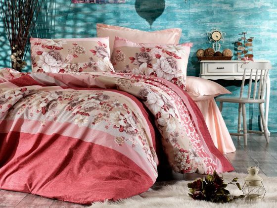 Dowry World Kamelya Double Duvet Cover Set - Rose