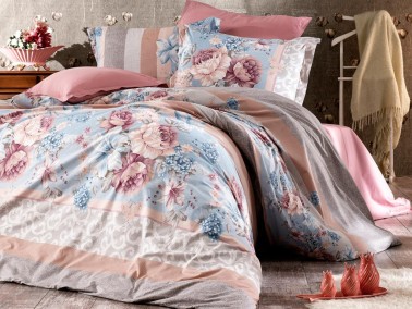 Dowry World - Dowry World Rose Double Duvet Cover Set Powder Dowry World - Dowry World Rose Double Duvet Cover Set Powder