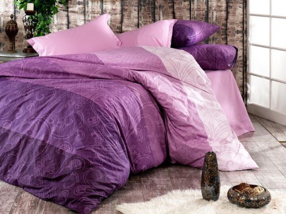 Dowry World Hayal Double Duvet Cover Set - Lilac