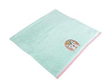 Dowry World Hedgehog Lux Baby Towel Green - Thumbnail