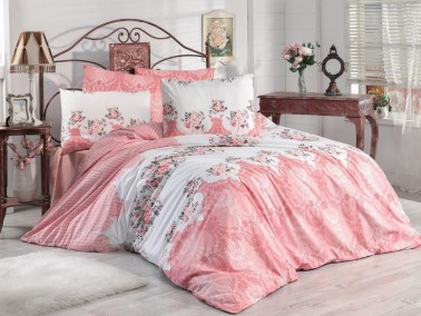 Dowry World - Dowry World İnna Double Duvet Cover Set - Pink Dowry World - Dowry World İnna Double Duvet Cover Set - Pink