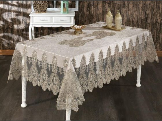Dowry Land Isabel Single Table Cloth 160x220 Cm Cream
