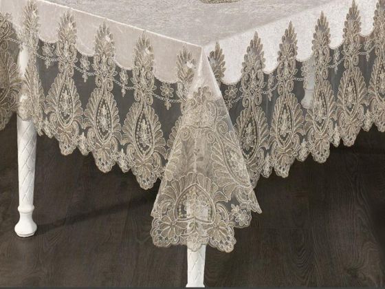 Dowry Land Isabel Single Table Cloth 160x220 Cm Cream