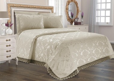Çeyiz Diyarı - Dowry World Jacquard Chenille Bedspread - Beige Çeyiz Diyarı - Dowry World Jacquard Chenille Bedspread - Beige