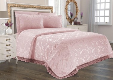 Çeyiz Diyarı - Dowry World Jacquard Chenille Bedspread - Powder Çeyiz Diyarı - Dowry World Jacquard Chenille Bedspread - Powder