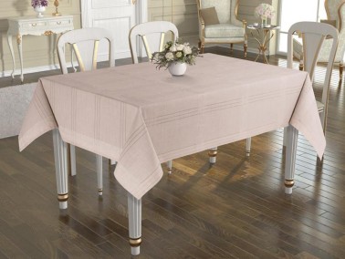 Dowry World Jasmina Rectangle Table Cloth Cappucino - Thumbnail