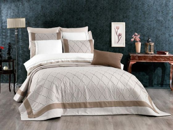 Dowry Land Jennifer 10 Pieces Duvet Cover Set Beige Cream