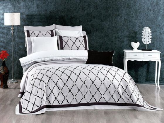 Dowry Land Jennifer 10 Pieces Duvet Cover Set Gray Black