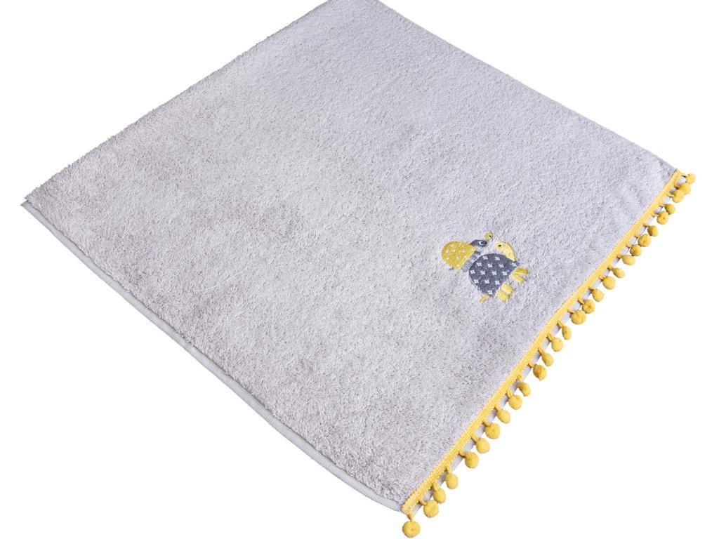 Dowry World Turtle Hand Face Towel Gray Yellow - Thumbnail