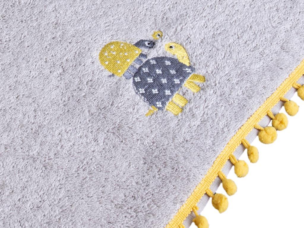 Dowry World Turtle Hand Face Towel Gray Yellow - Thumbnail