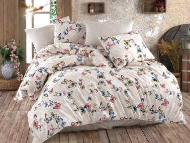 Dowry World - Dowry World Butterfly Double Duvet Cover Set Beige Dowry World - Dowry World Butterfly Double Duvet Cover Set Beige