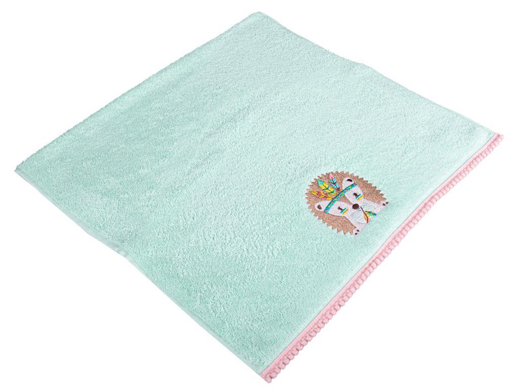 Dowry World Hedgehog Hand Face Towel Green - Thumbnail