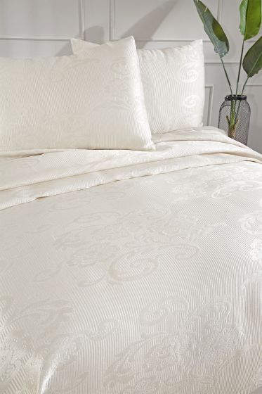 Dowry World Lale Double Bedspread - Cream 