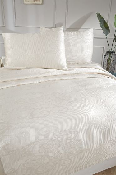 Dowry World Lale Double Bedspread - Cream 