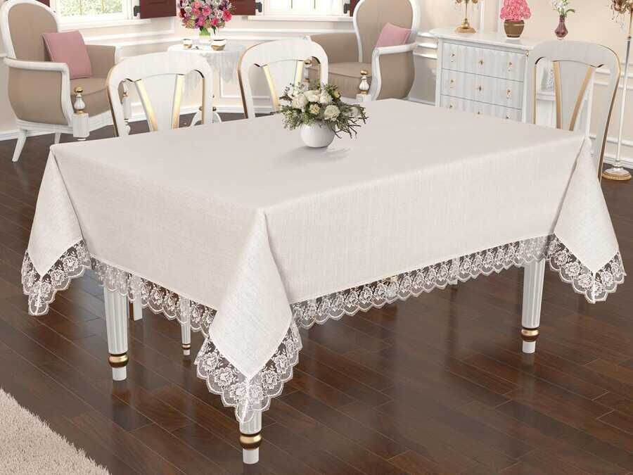 Dowry World Lalezar Table Cloth Ceam