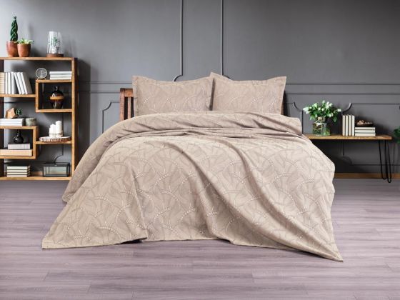 Dowry Land Lenora 3-Piece Bedspread Set Beige