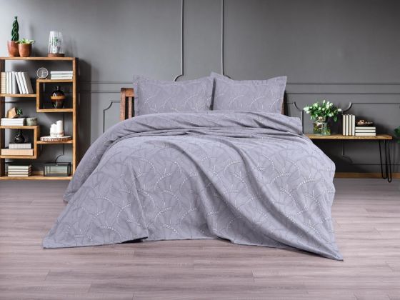 Dowry Land Lenora 3-Piece Bedspread Set Gray