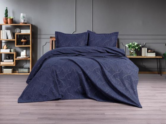 Dowry Land Lenora 3-Piece Bedspread Set Indigo