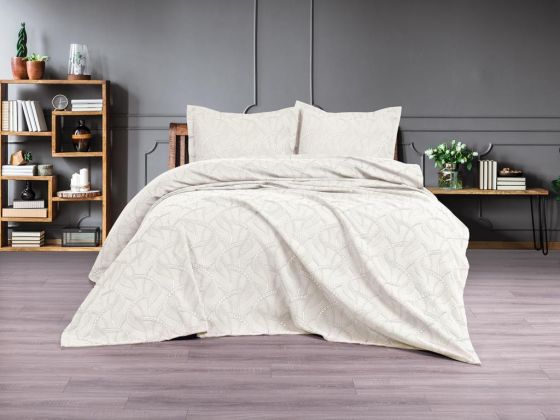 Dowry Land Lenora 3-Piece Bedspread Set Cream