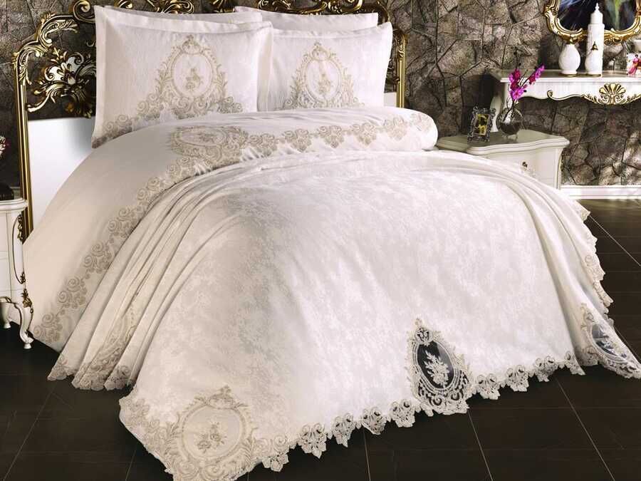 Dowry Land Lily Bridal Set 7 Pieces Cream-Cappuccino