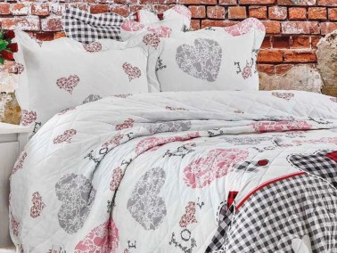 Dowry Land Love Ranforce Double Bedspread - Thumbnail