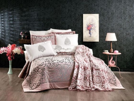 Dowry Land Marbella 3-Piece Bedspread Set Powder