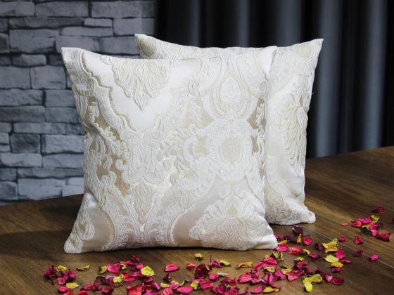 Dowry World Mehtap Chenille 2-pack Cushion Cover Cream Beige