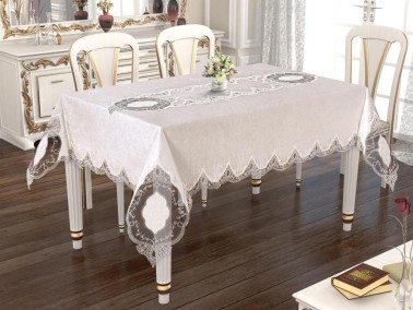 Dowry World Mellissa Velvet Table Cloth 160x220 Cm - Thumbnail