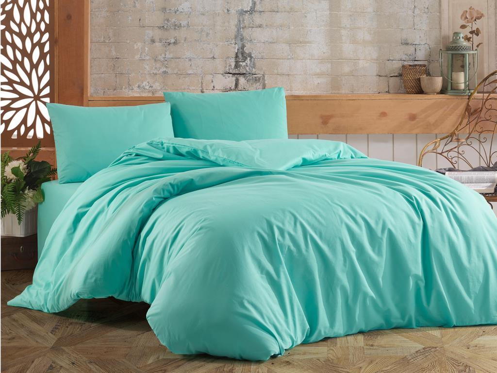 Dowry World Almond Double Duvet Cover Set Ice Blue