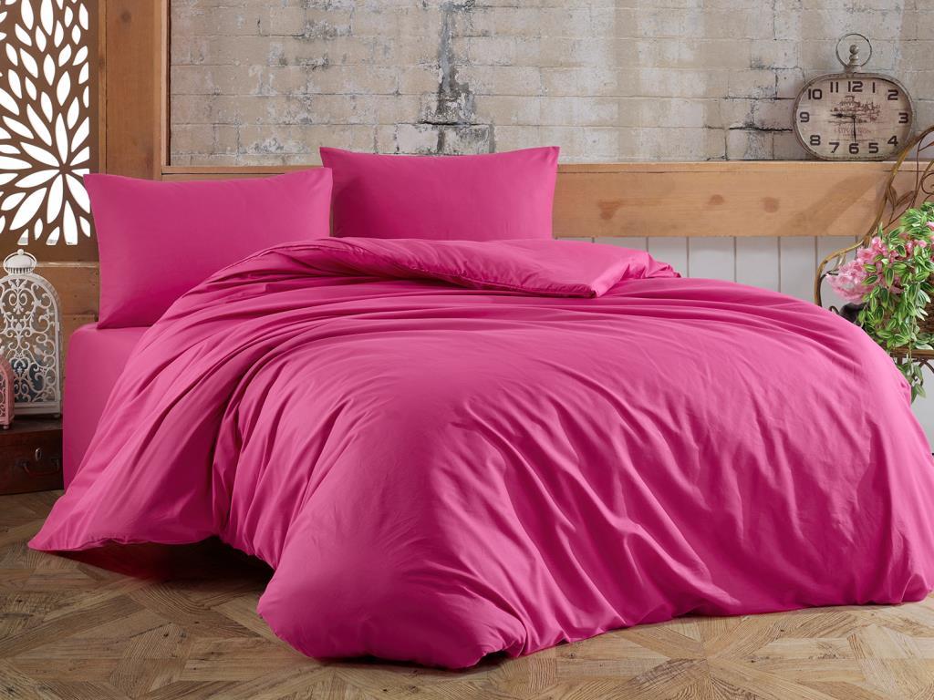 Dowry World Almond Double Duvet Cover Set Fuchsia