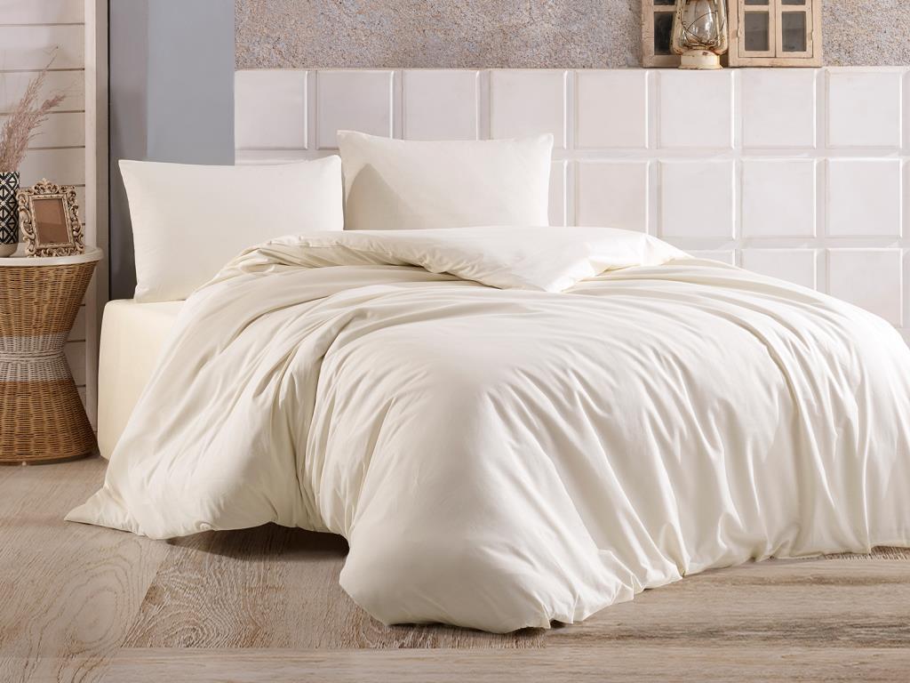 Dowry World Almond Double Duvet Cover Set Cream