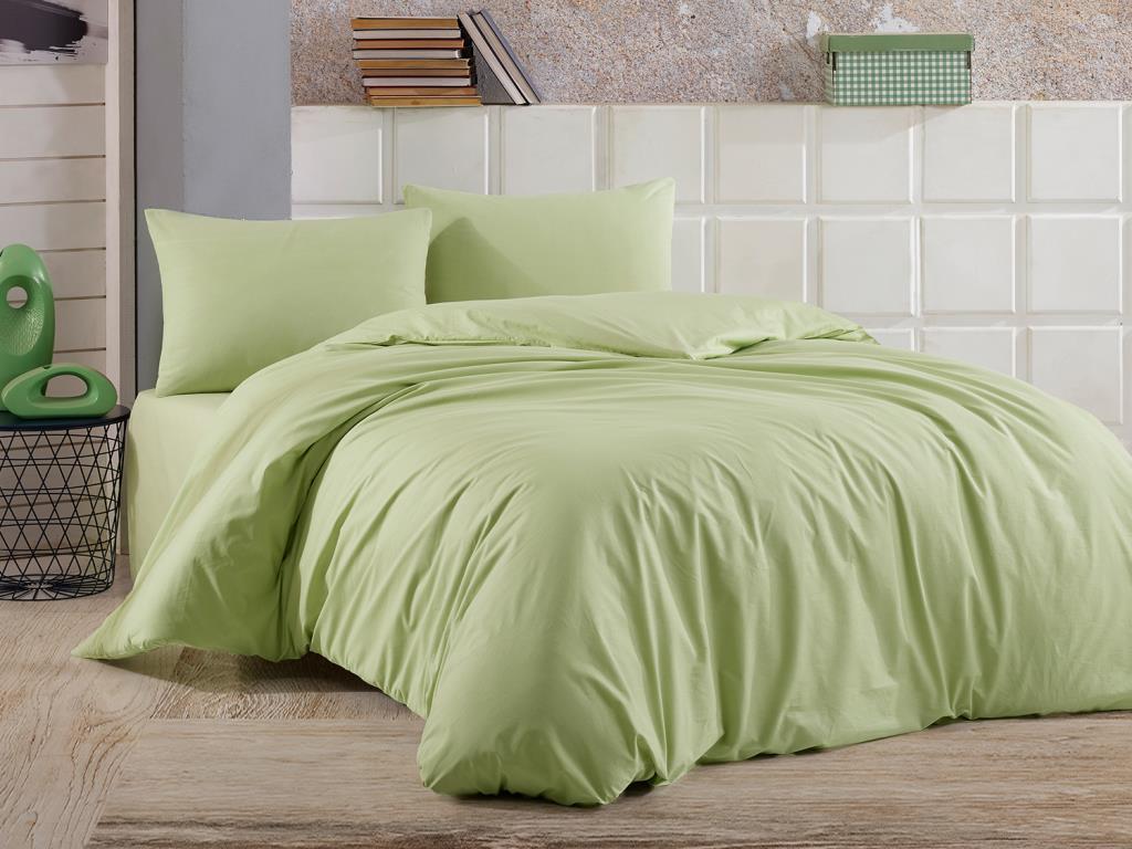 Dowry World Almond Double Duvet Cover Set Light Green