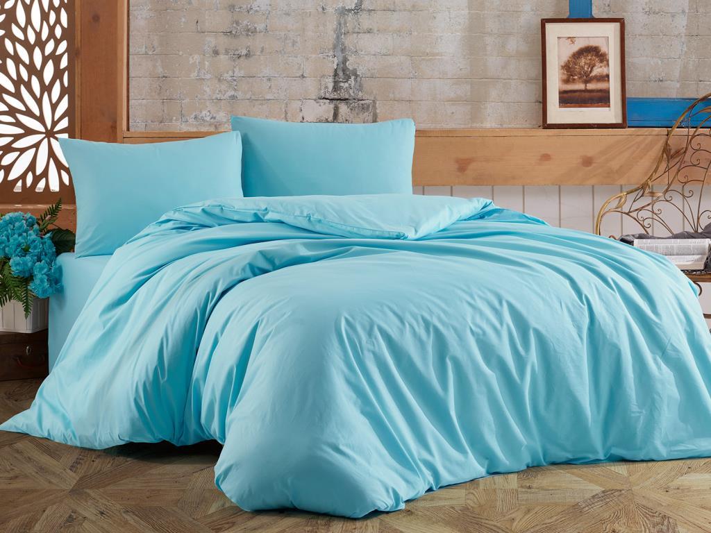 Dowry World Almond Double Duvet Cover Set Blue