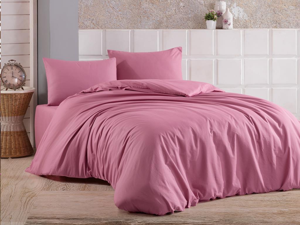 Dowry World Almond Double Duvet Cover Set Plum