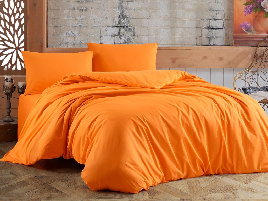 Dowry World Almond Double Duvet Cover Set Orange